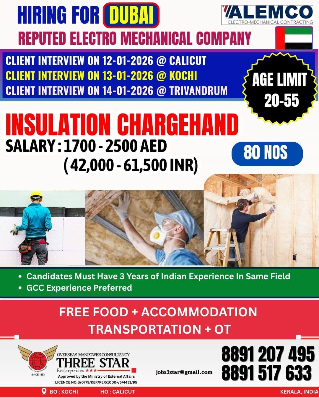 URGENT HIRING FOR DUBAI (REPUTED ELECTRO MECHANICAL COMPANY)