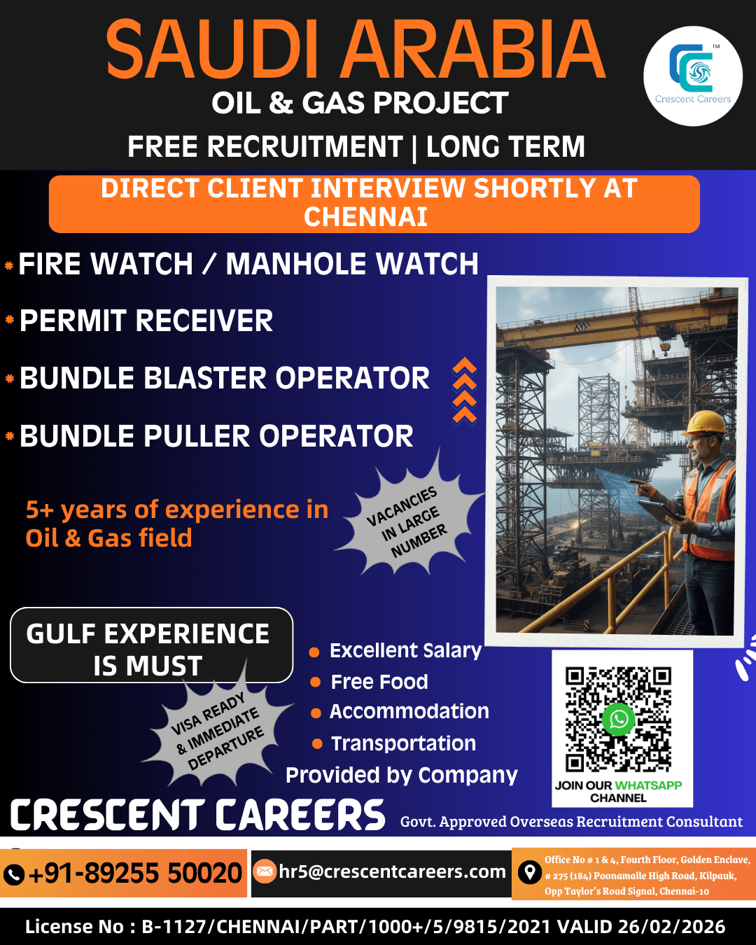 FREE RECRUITMENT - FIRE WATCH / MANHOLE WATCH / PERMIT RECEIVER