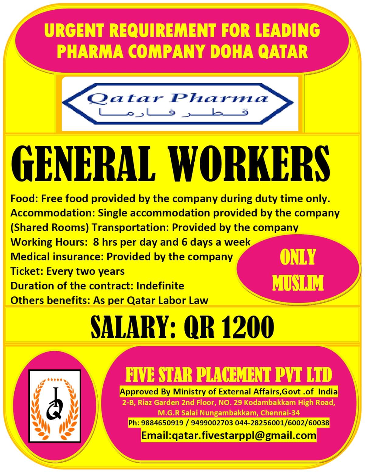 URGENT REQUIREMENT FOR DOHA QATAR