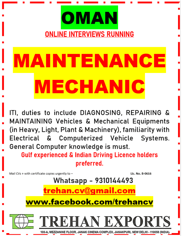 MAINTENANCE MECHANIC
