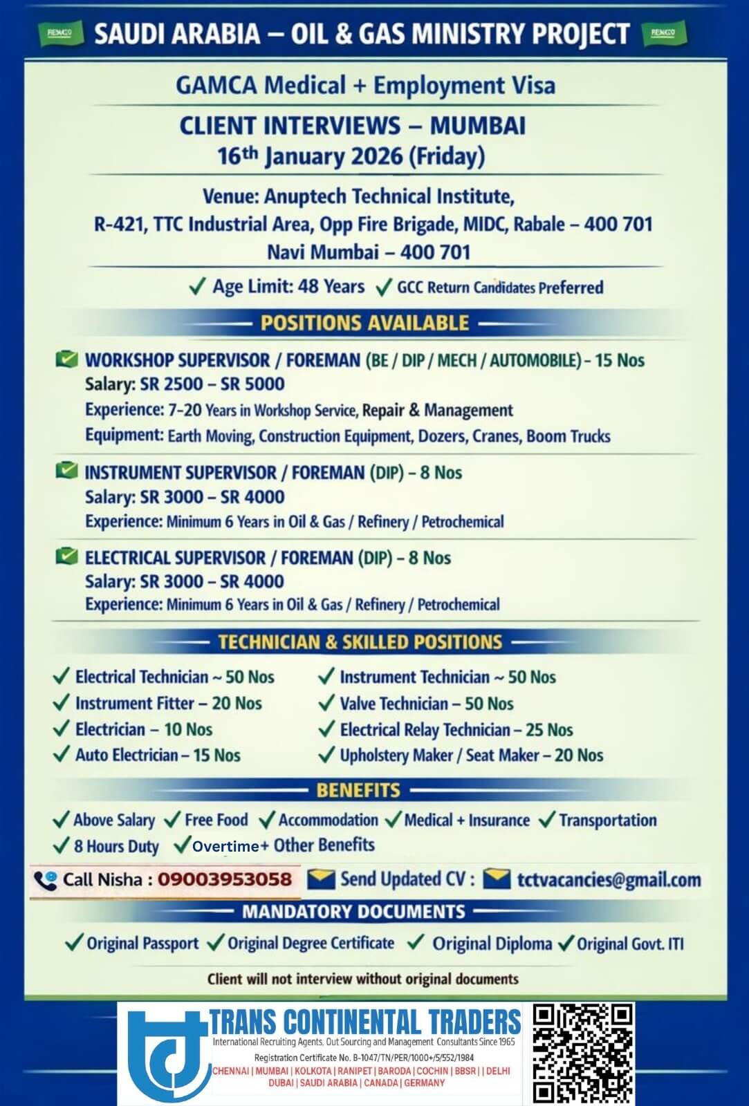HIRING FOR OIL & GAS MINISTRY PROJECT-SAUDI ARABIA HIRING FOR OIL & GAS MINISTRY PROJECT-SAUDI ARABIA
