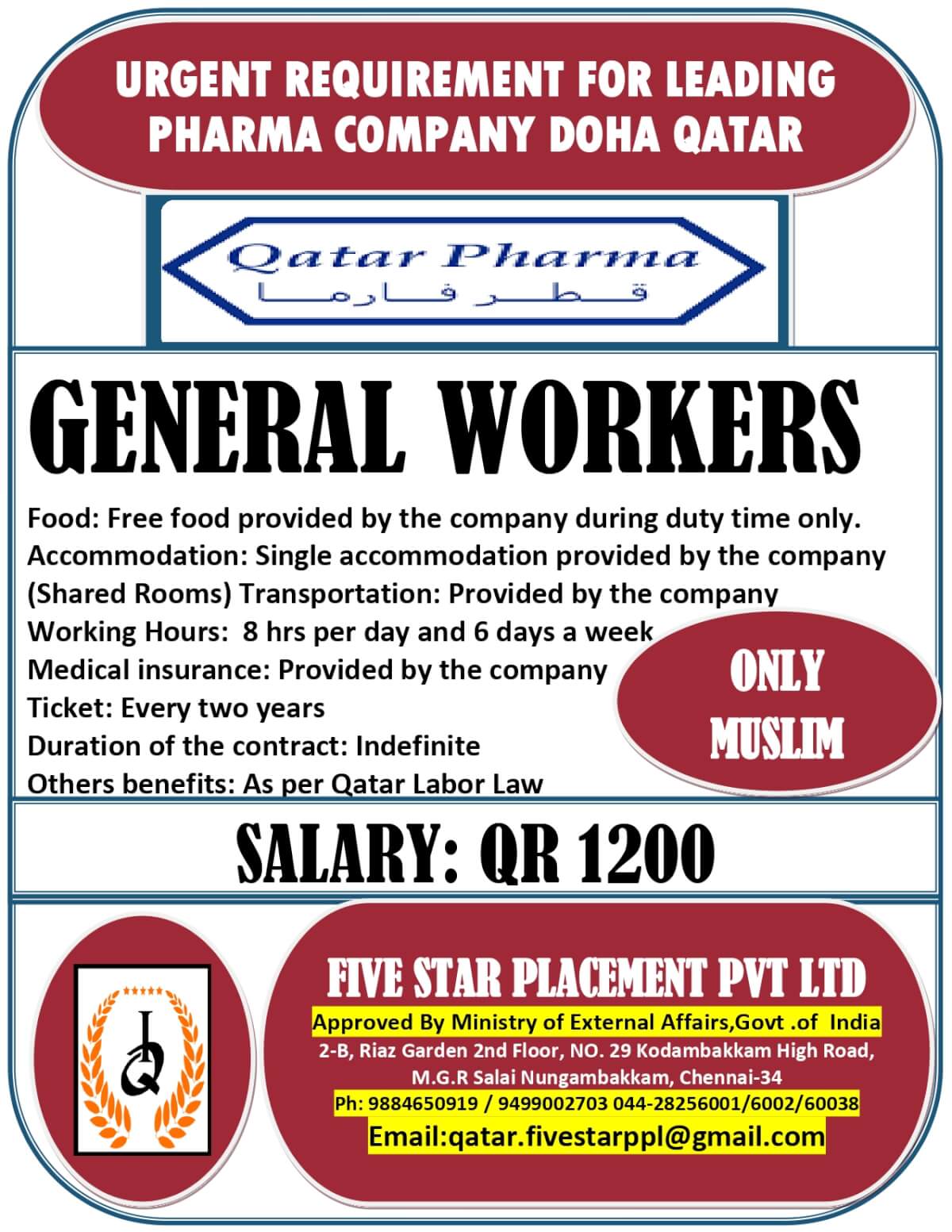 URGENT REQUIREMENT FOR DOHA QATAR