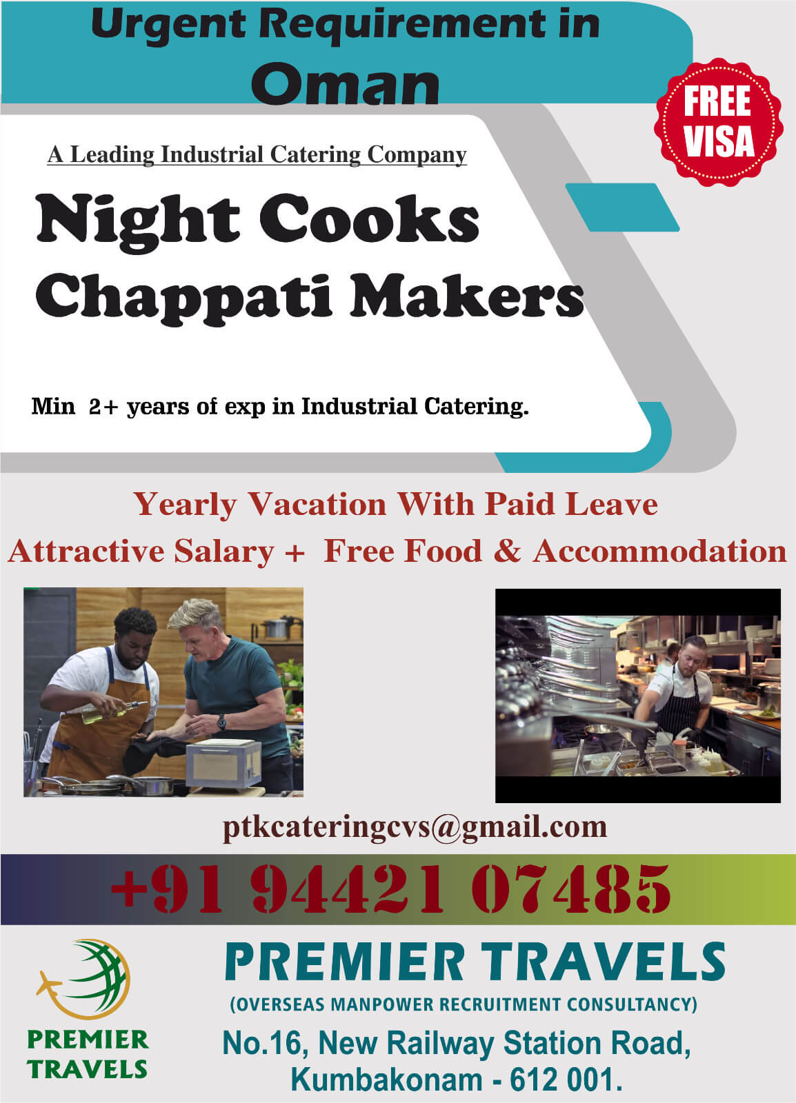 Urgently Requirement For Oman