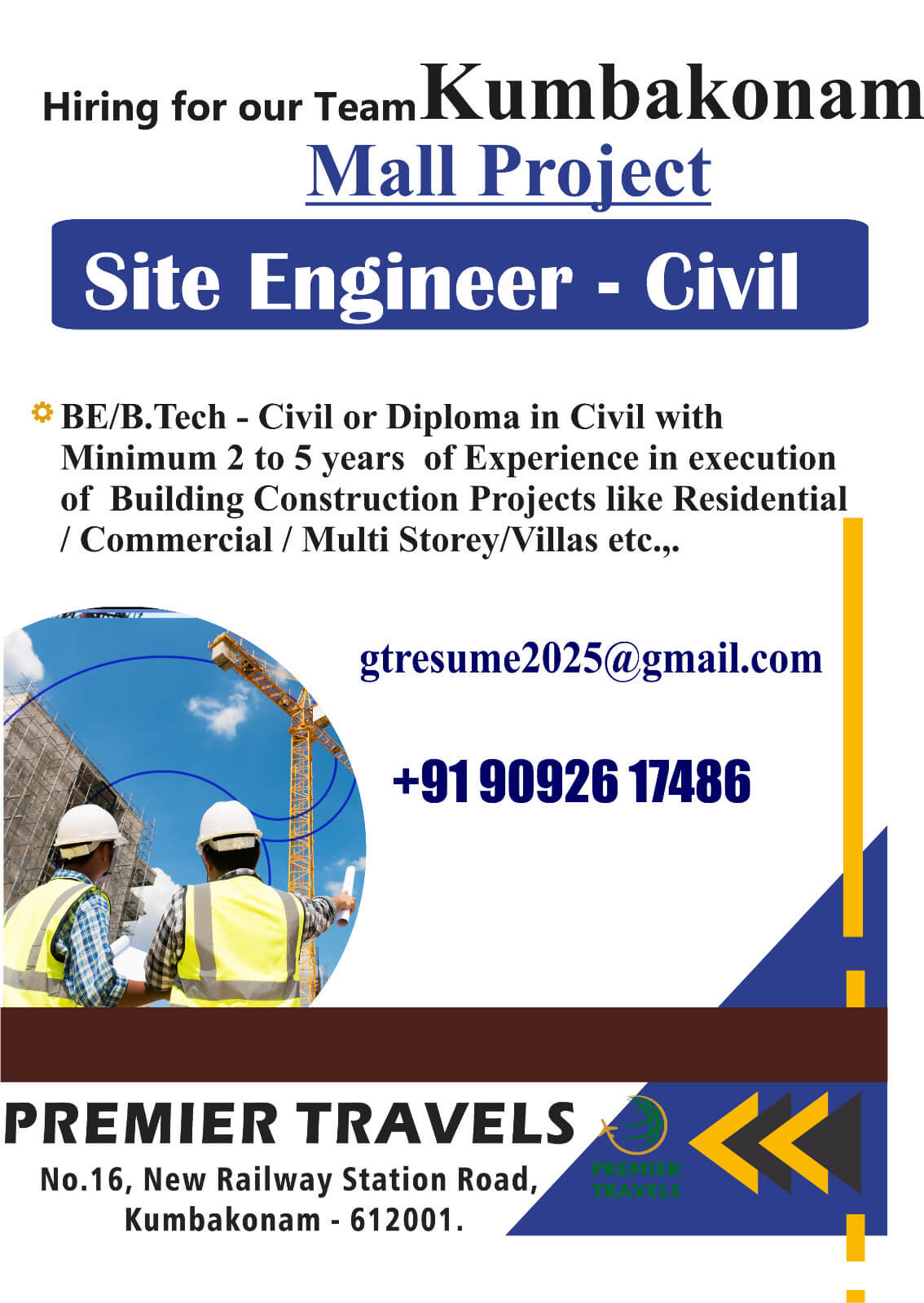 Urgently Requirement For Site Engineer
