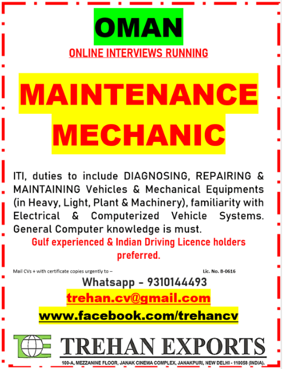 MAINTENANCE MECHANIC