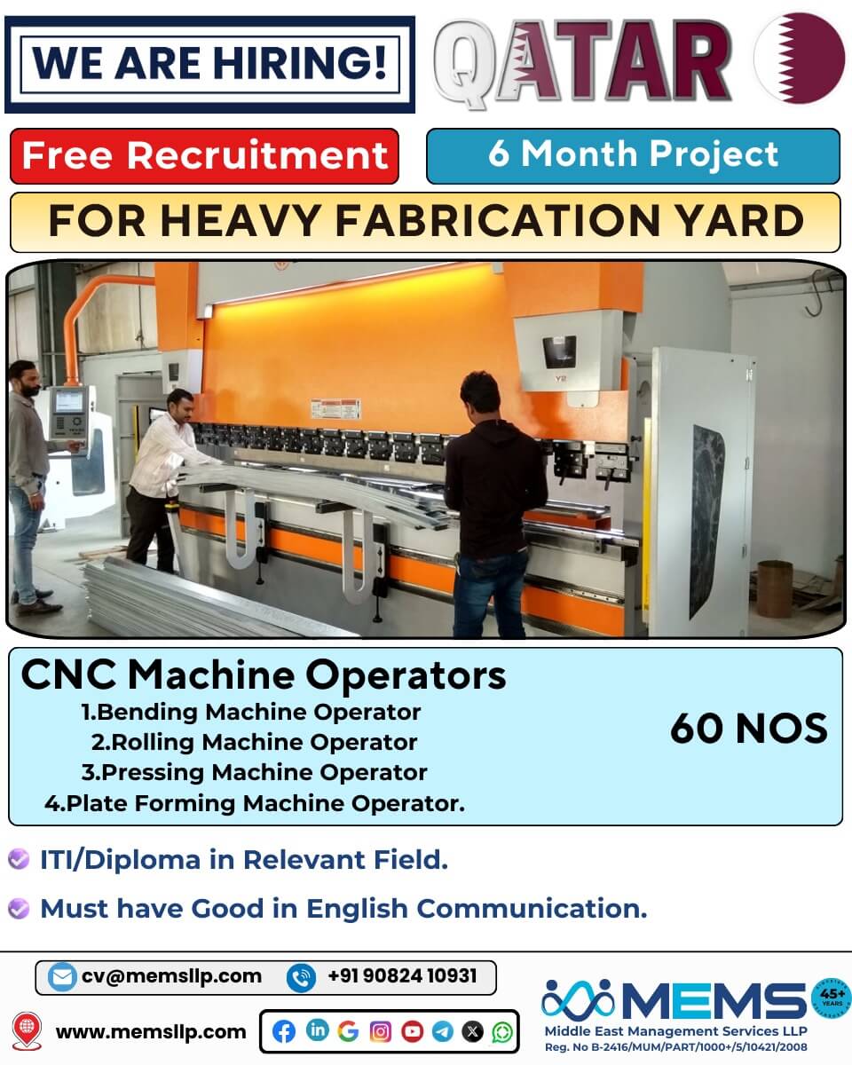 We are hiring for Heavy Fabrication Yard in Qatar
