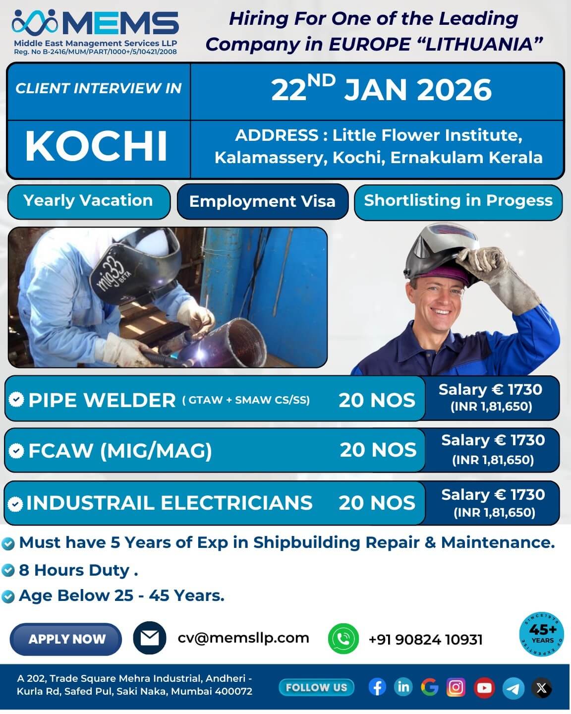 We are hiring for one of the Leading Company in Europe "LITHUANIA" We are hiring for one of the Leading Company in Europe "LITHUANIA"