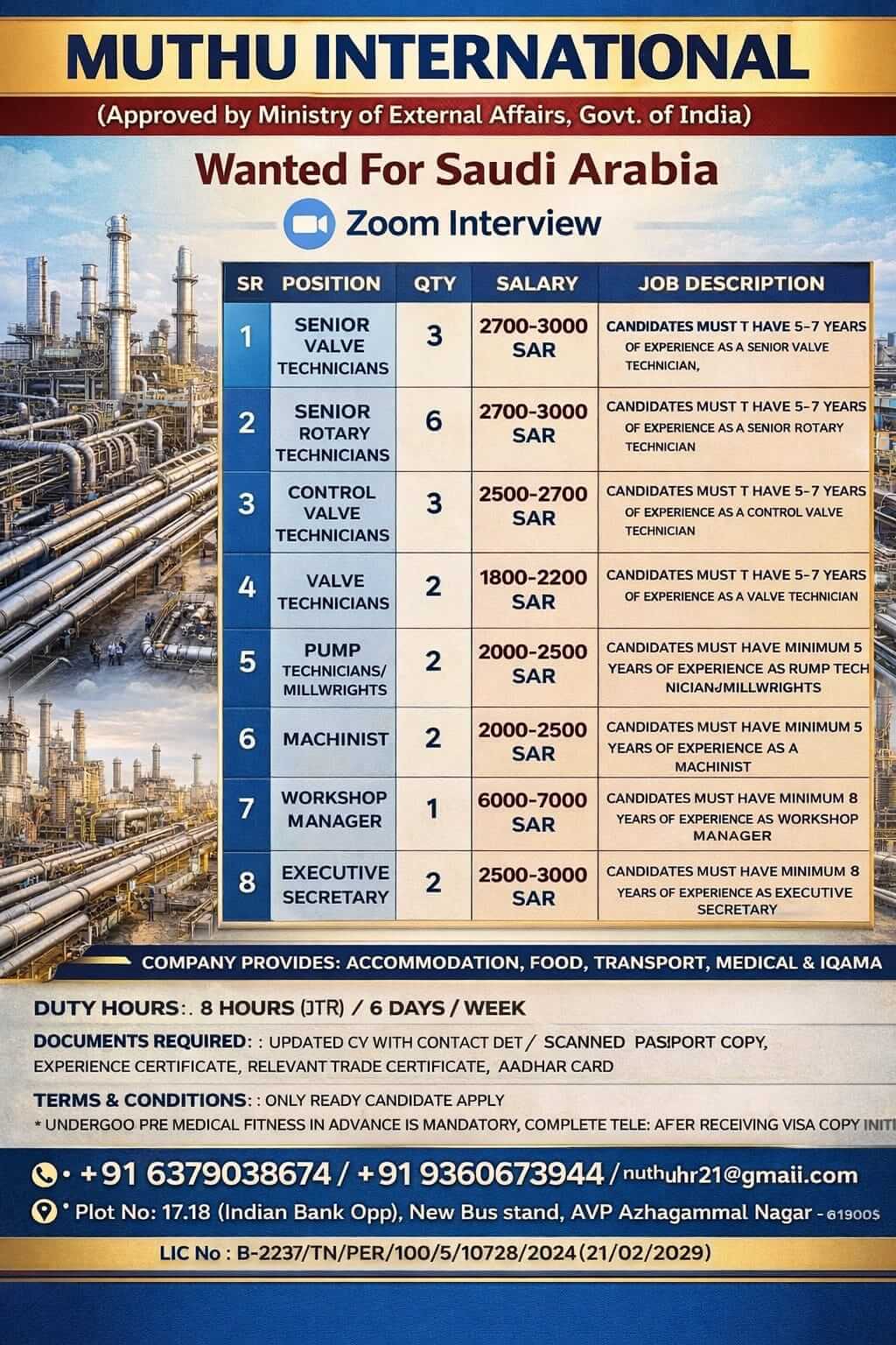 WANTED FOR SAUDI ARABIA