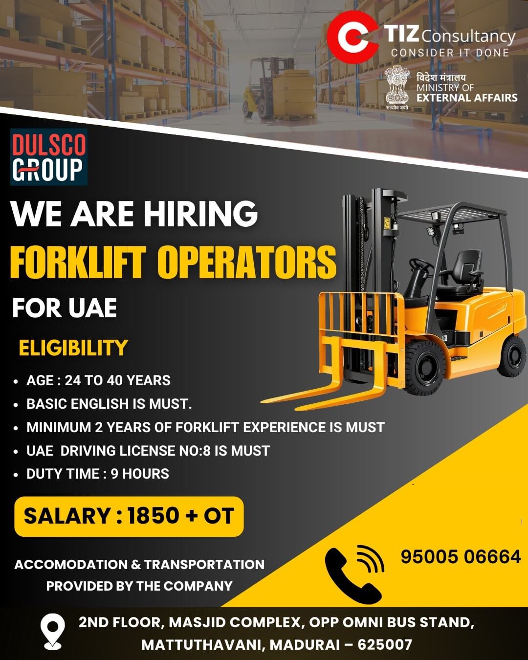 Forklift Operator (License Number 8) UAE