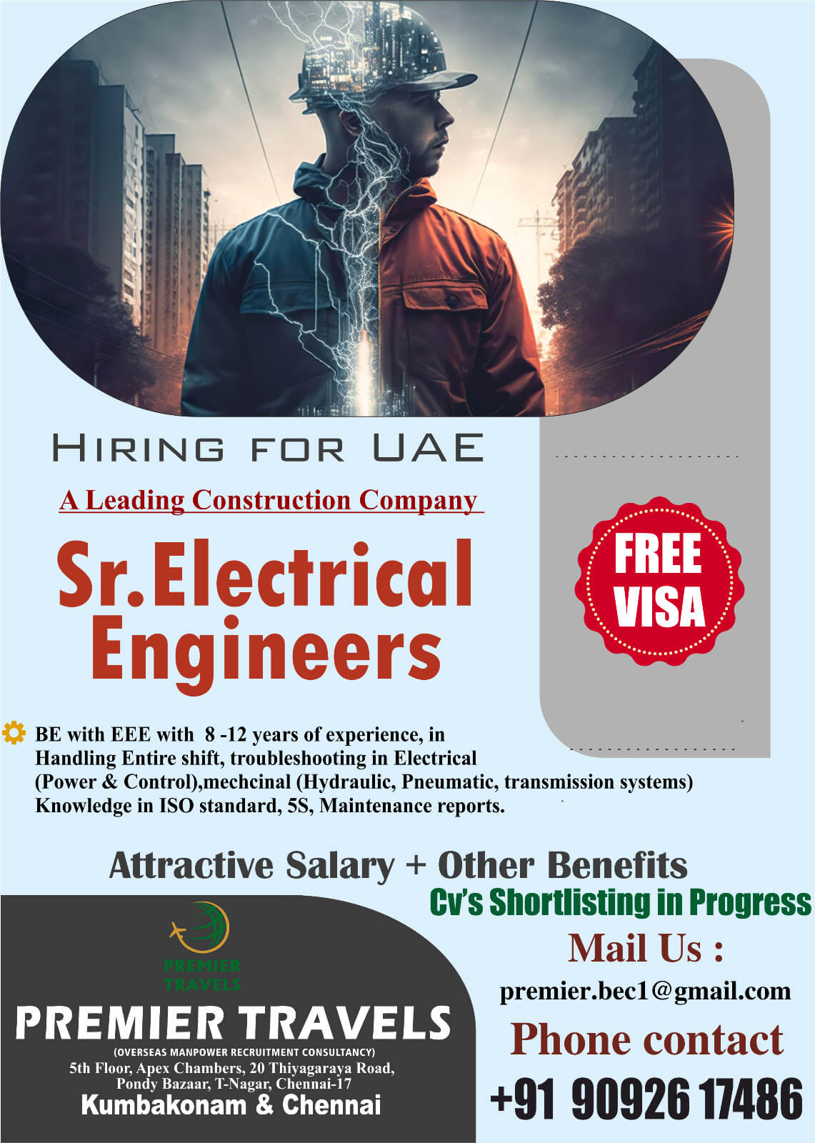 Urgently Requirement For Sr.Electrical Engineer Urgently Requirement For Sr.Electrical Engineer
