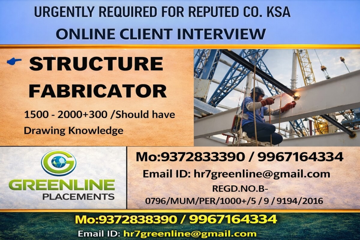 URGENTLY REQUIRED FOR REPUTED CO. KSA URGENTLY REQUIRED FOR REPUTED CO. KSA