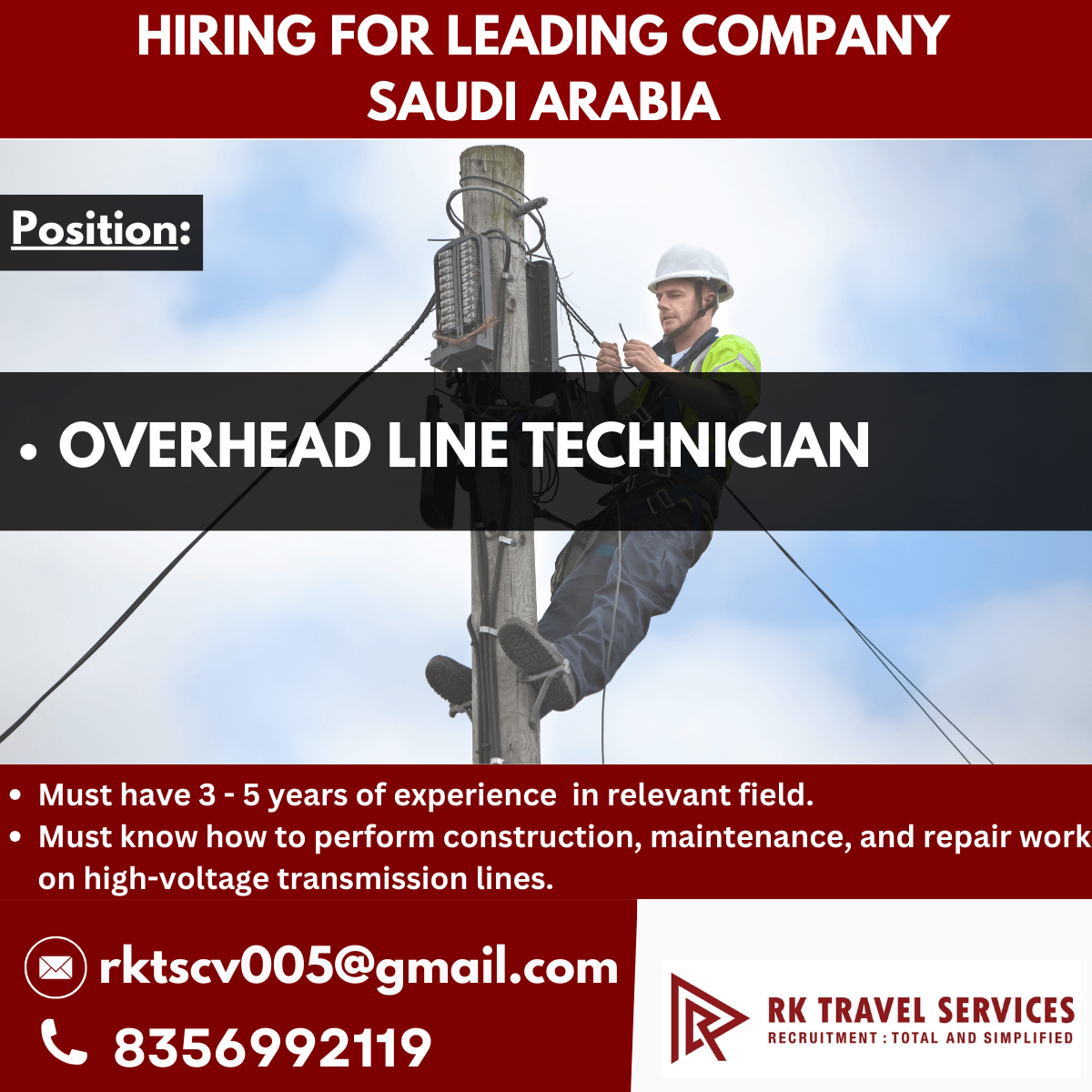 HIRING FOR LEADING COMPANY SAUDI ARABIA