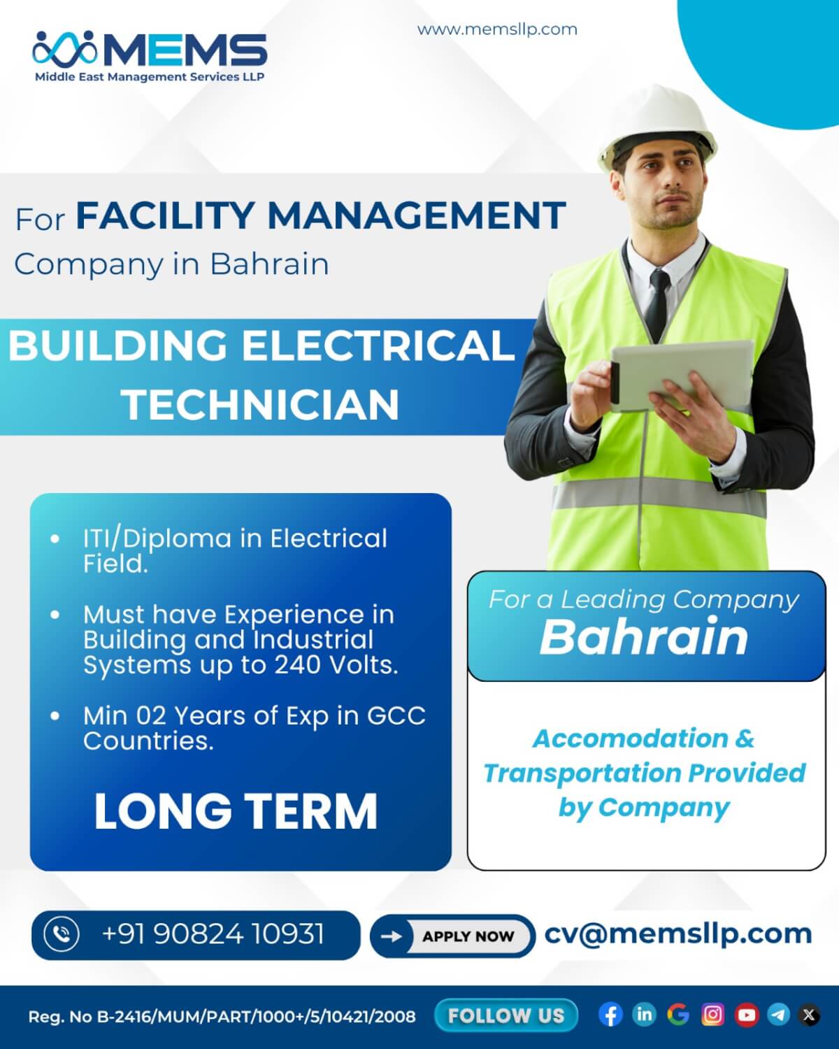 We are hiring for Facility Management Company in Bahrain
