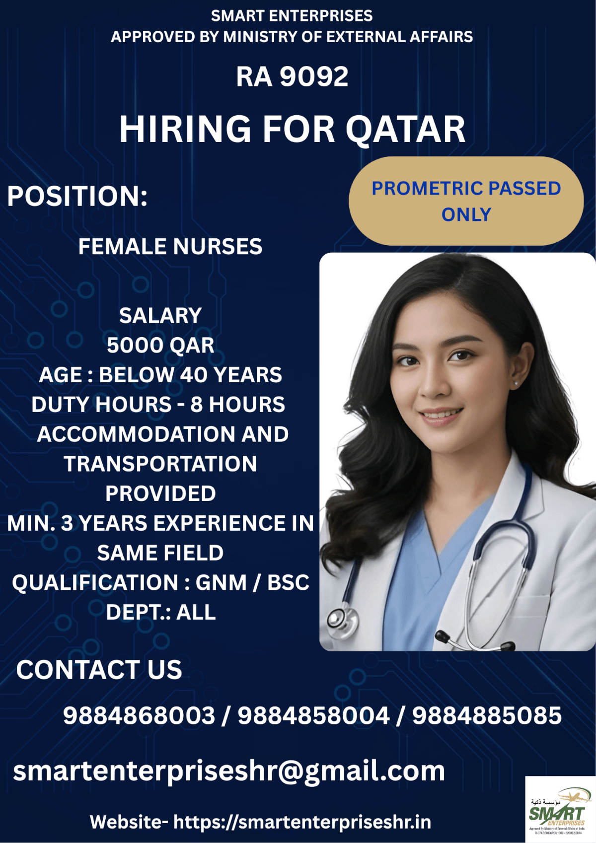URGENT REQUIRMENT FOR QATAR