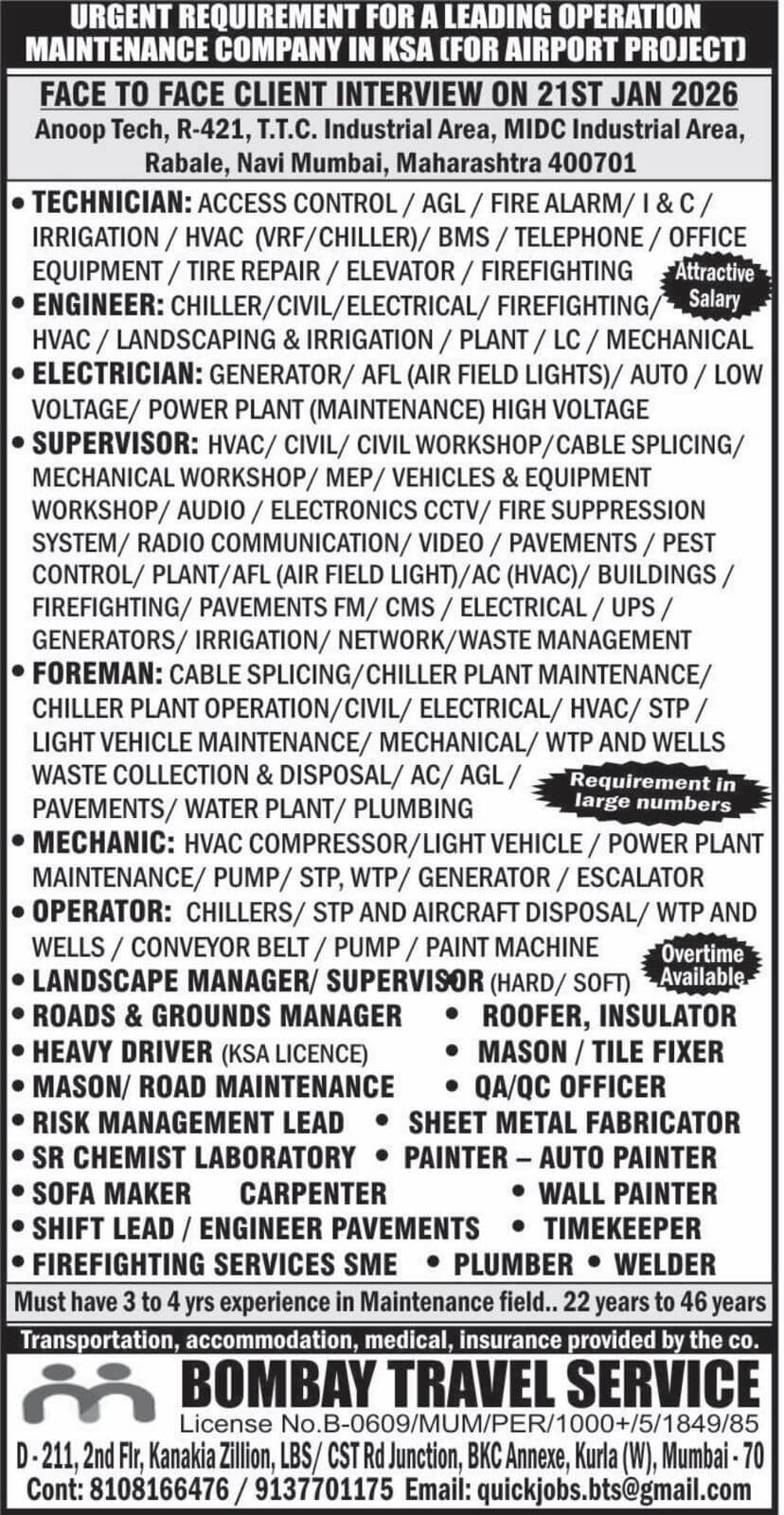 CLIENT INTERIVEW IN MUMBAI  21-01-2006 F.M. CO SAUDI ARABIA