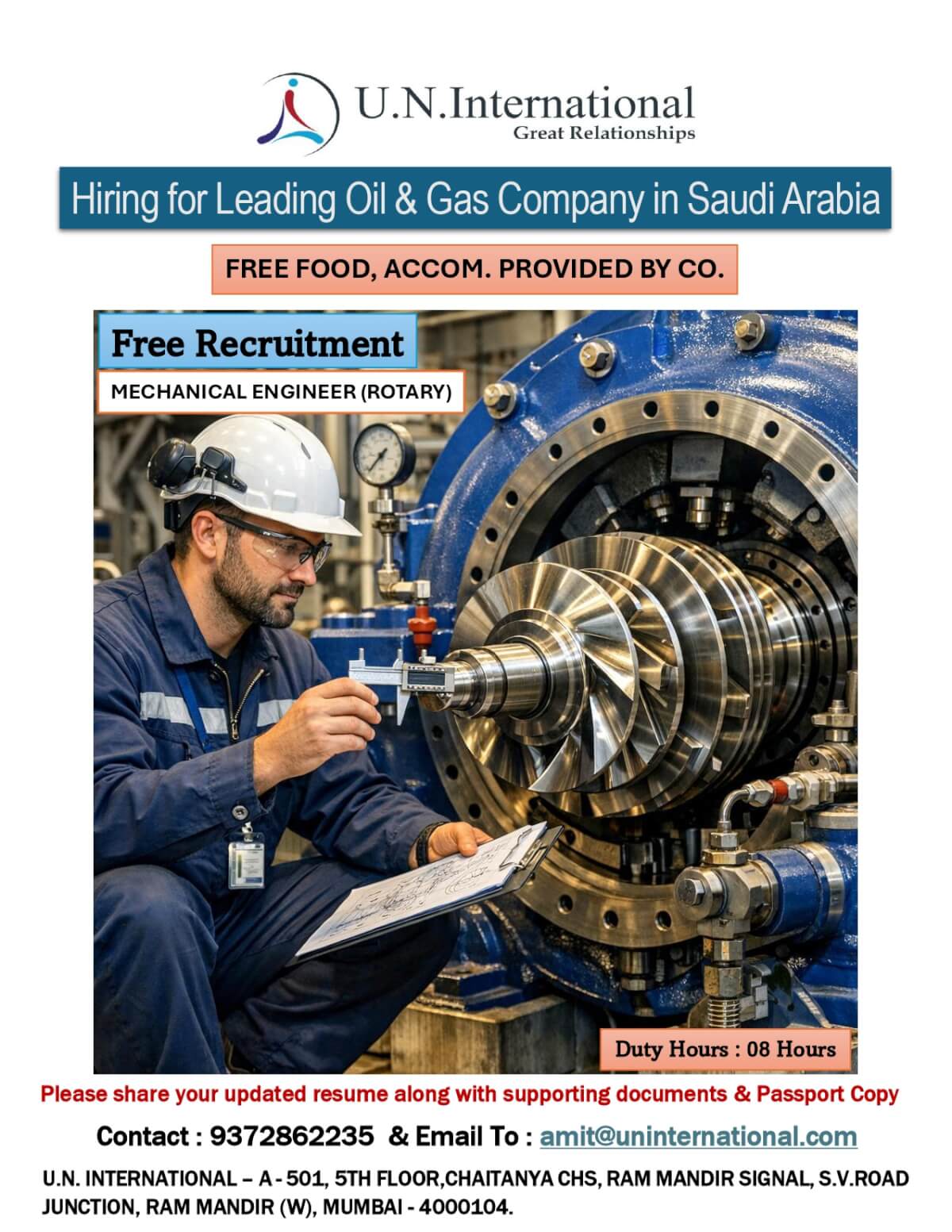 Immediate Hiring – Mechanical Engineer (Rotary) - Saudi Arabia - Long Term