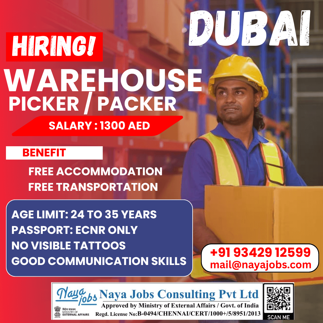 Urgent Hiring For Picker Packer job in DUBAI