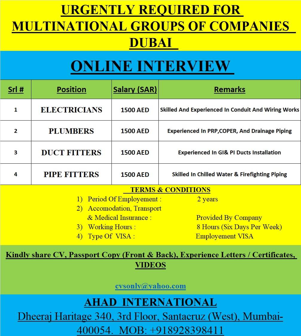 URGENTLY REQUIRED FOR MULTINATIONAL GROUPS OF COMPANIES IN SAUDI ARABIA
