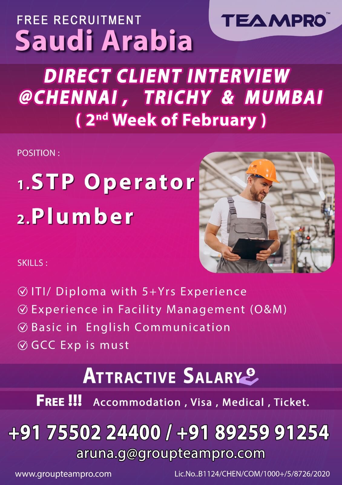 STP Operator , Plumber