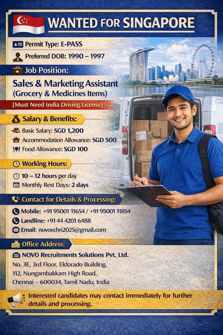 Sales & Marketing Assistant (Grocery & Medicines Items)