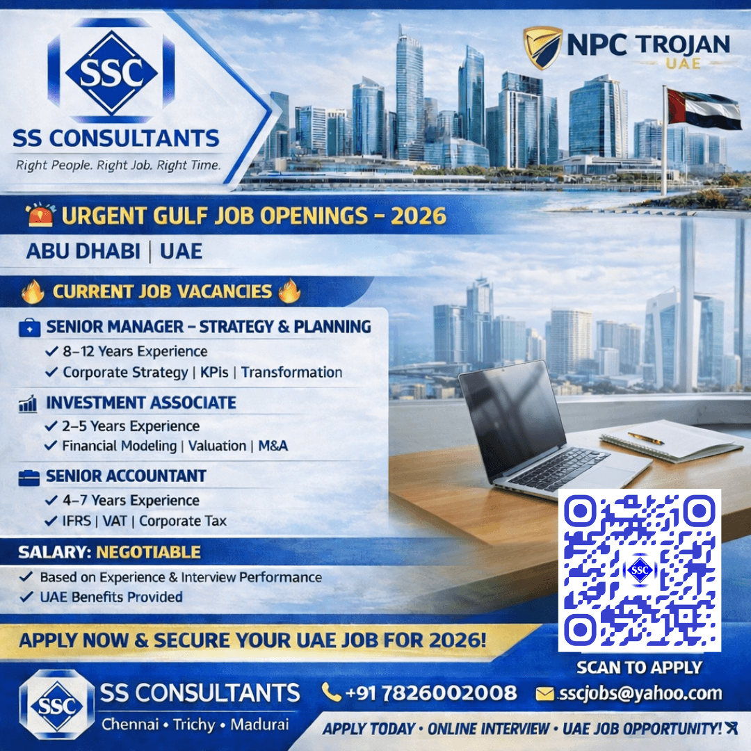 Urgent Gulf Jobs in UAE 2026 | Senior Manager, Investment & Accountant Roles