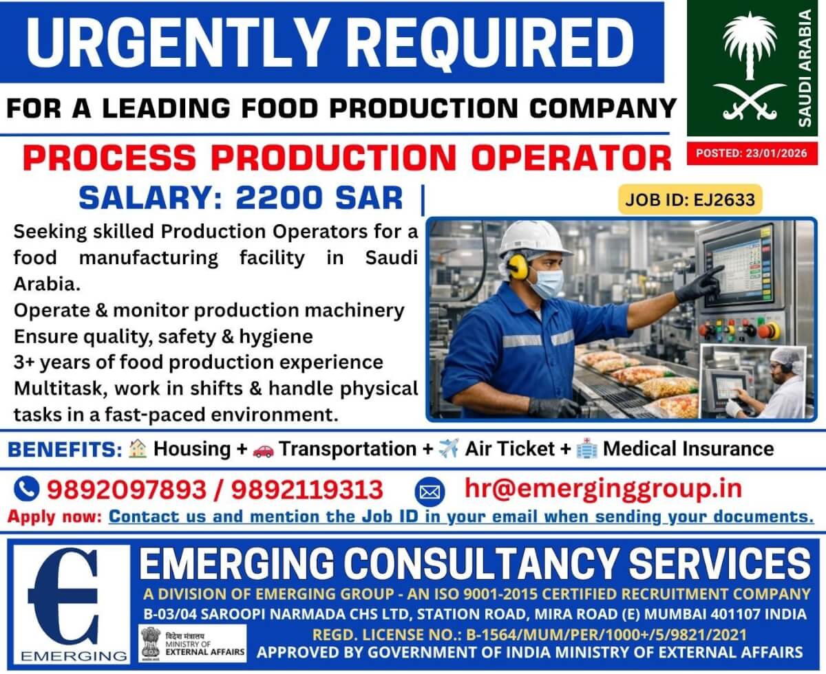 PROCESS PRODUCTION OPERATOR PROCESS PRODUCTION OPERATOR
