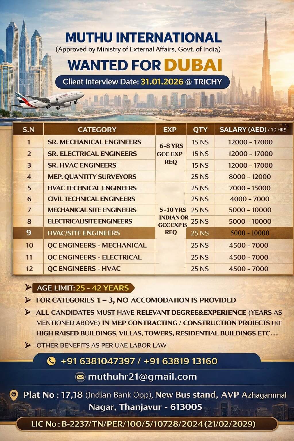 WANTED FOR DUBAI WANTED FOR DUBAI