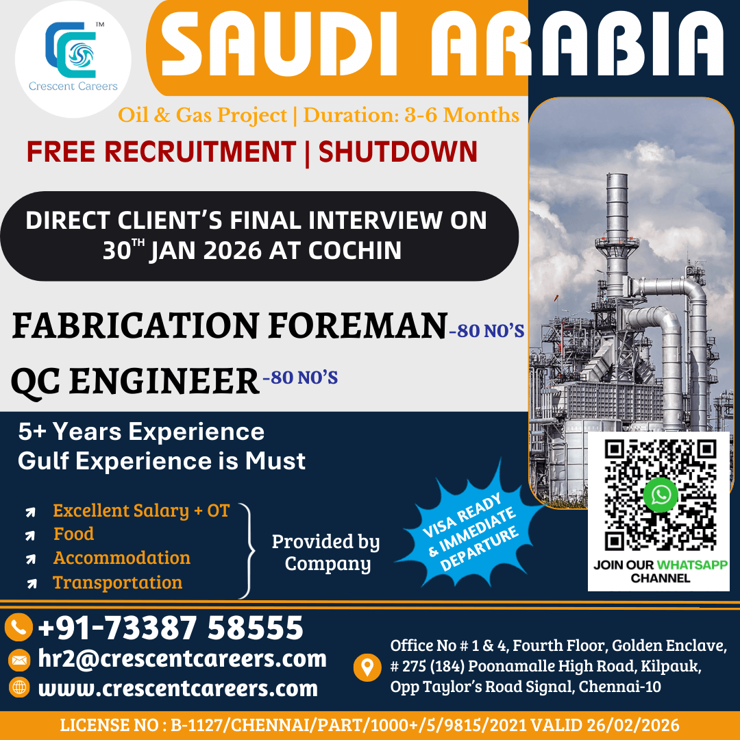 FABRICATION FOREMAN / QC ENGINEER FABRICATION FOREMAN / QC ENGINEER