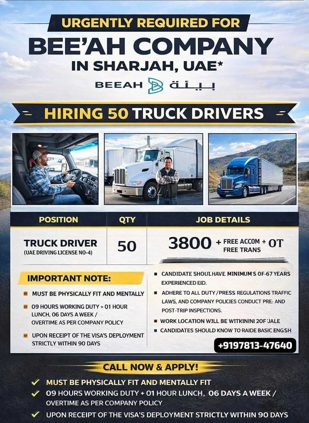 Heavy Driver for UAE
