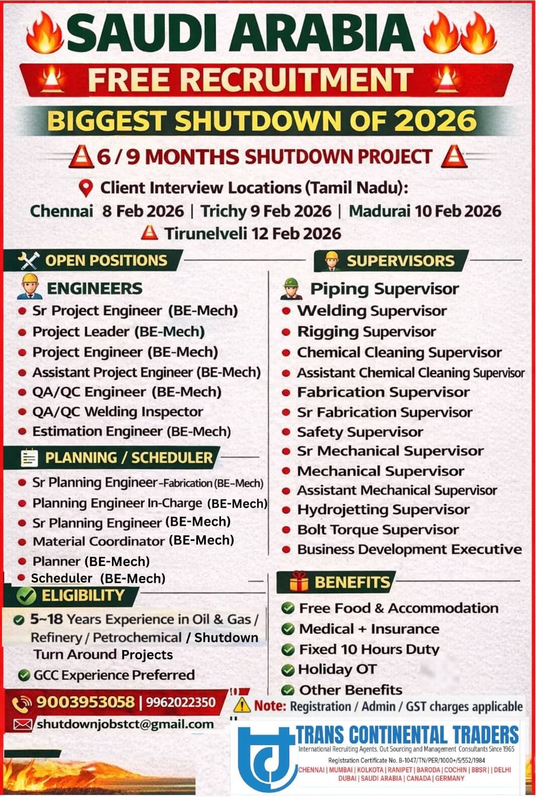 6/9 MONTHS SHUTDOWN PROJECT-SAUDI ARABIA 6/9 MONTHS SHUTDOWN PROJECT-SAUDI ARABIA