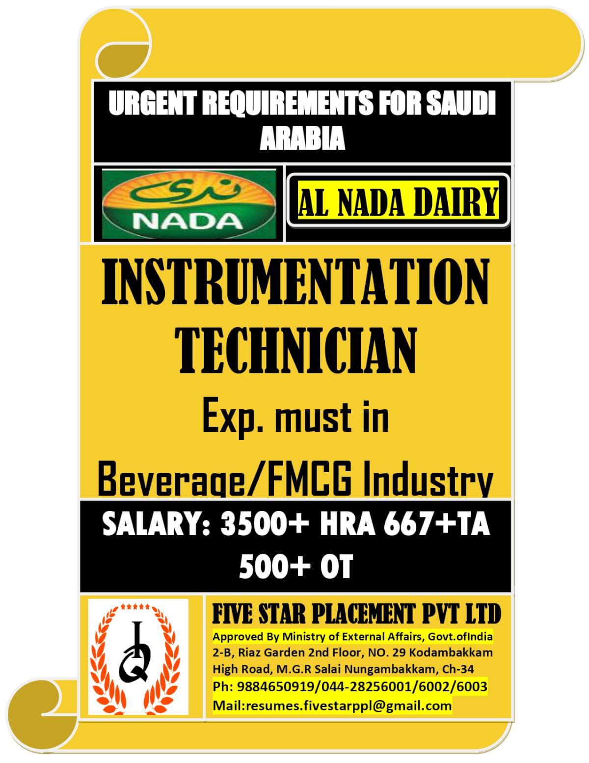 URGENT REQUIREMENT FOR SAUDI ARABIA