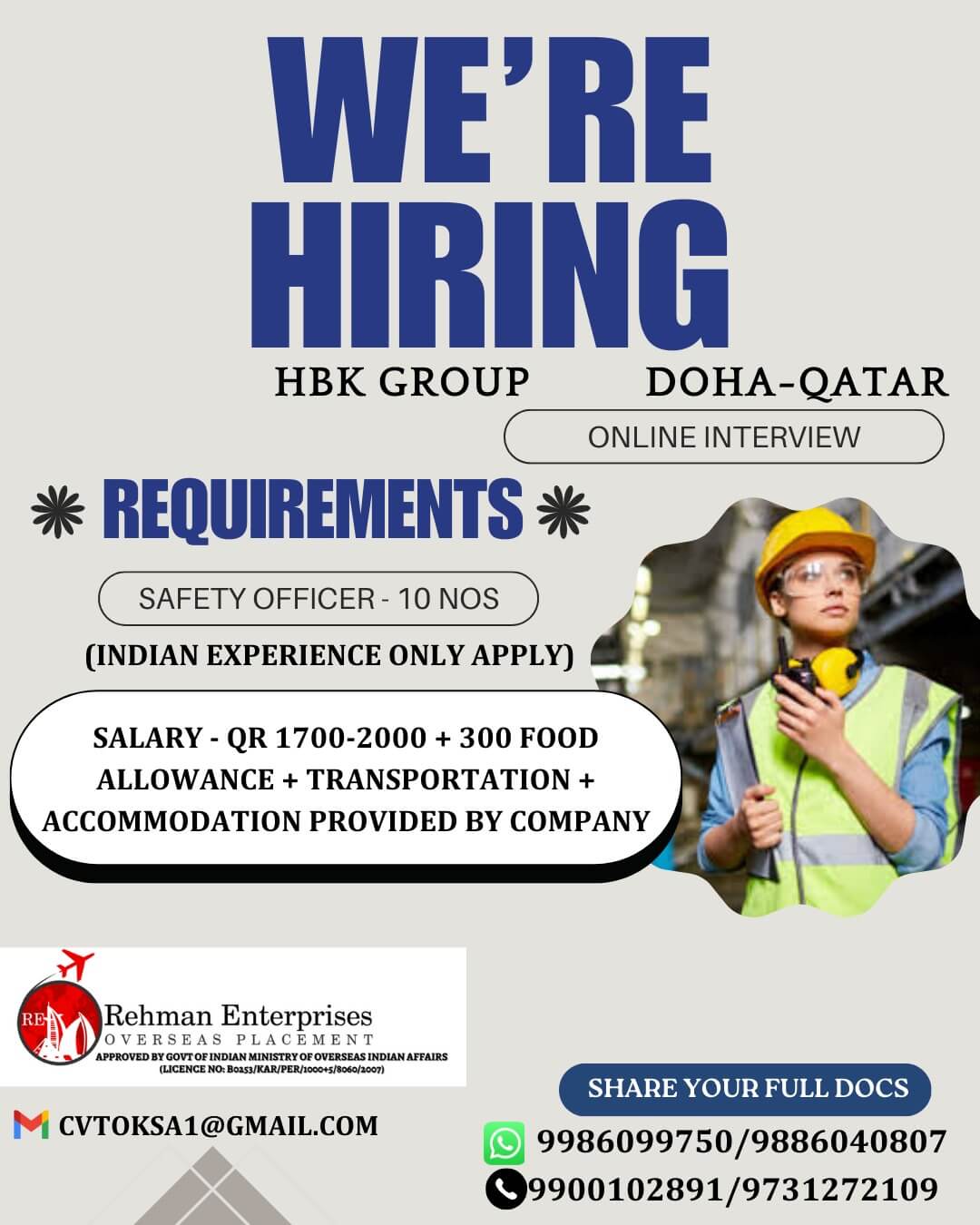 HIRING FOR HBK GROUP IN DOHA QATAR HIRING FOR HBK GROUP IN DOHA QATAR