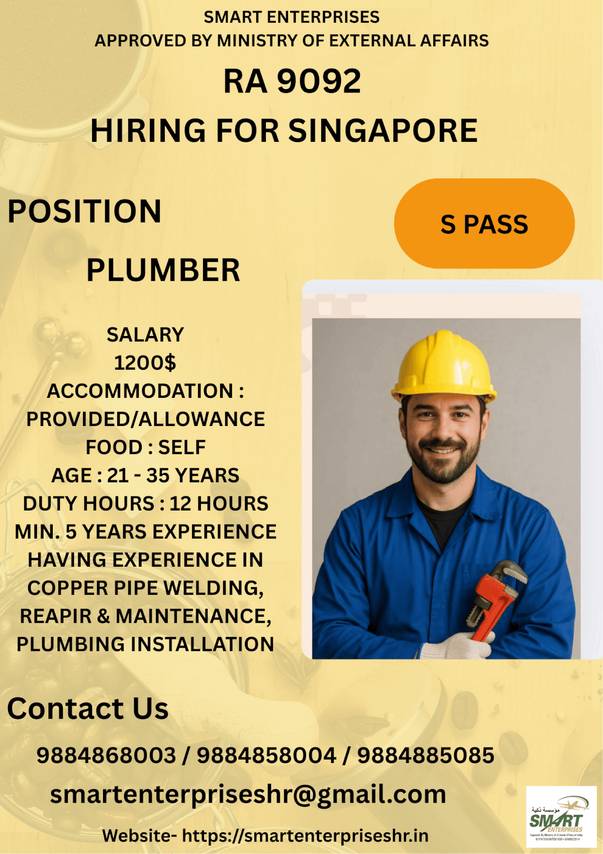 URGENT REQUIRMENT FOR SINGAPORE