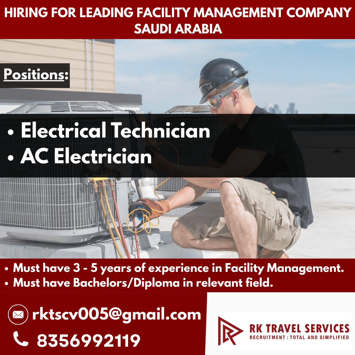 HIRING FOR LEADING FACILITY MANAGEMENT COMPANY SAUDI ARABIA