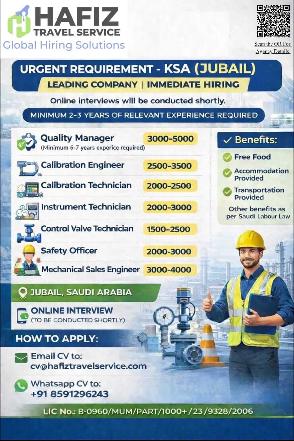 ? URGENT REQUIREMENT – KSA (JUBAIL) ??