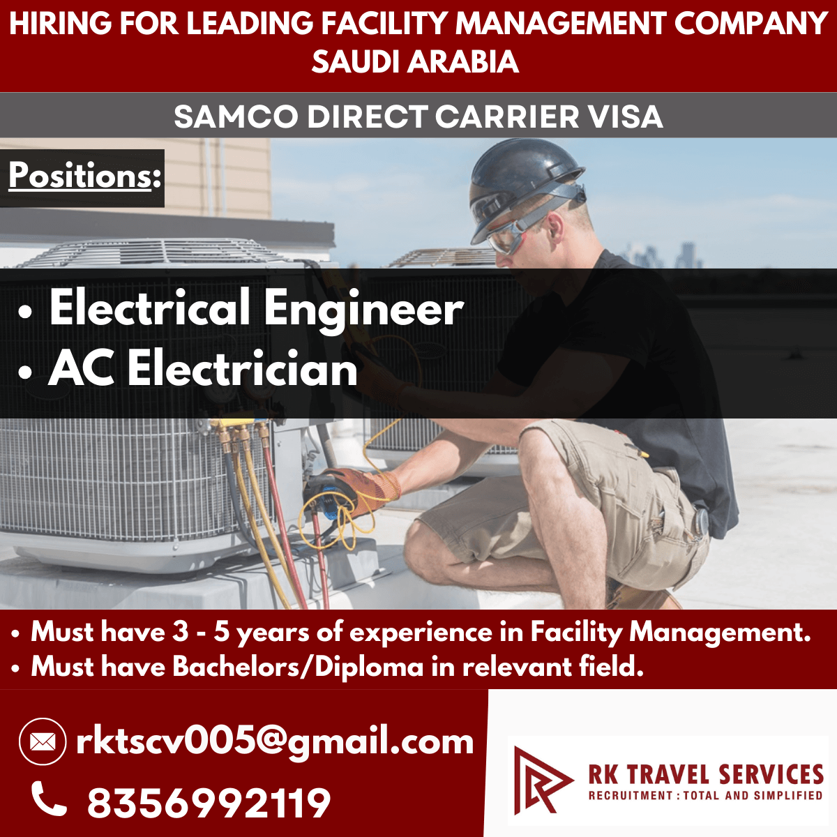 HIRING FOR LEADING FACILITY MANAGEMENT COMPANY SAUDI ARABIA