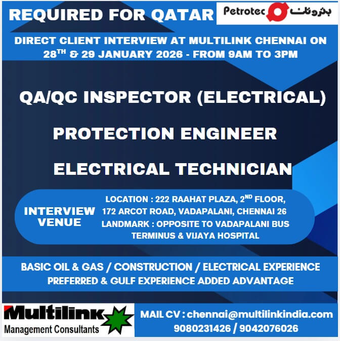 ELECTRICAL TECHNICIAN , E&I INSPECTORS ELECTRICAL TECHNICIAN , E&I INSPECTORS