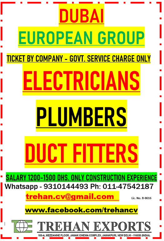 ELECTRICIANS PLUMBERS DUCT FITTERS