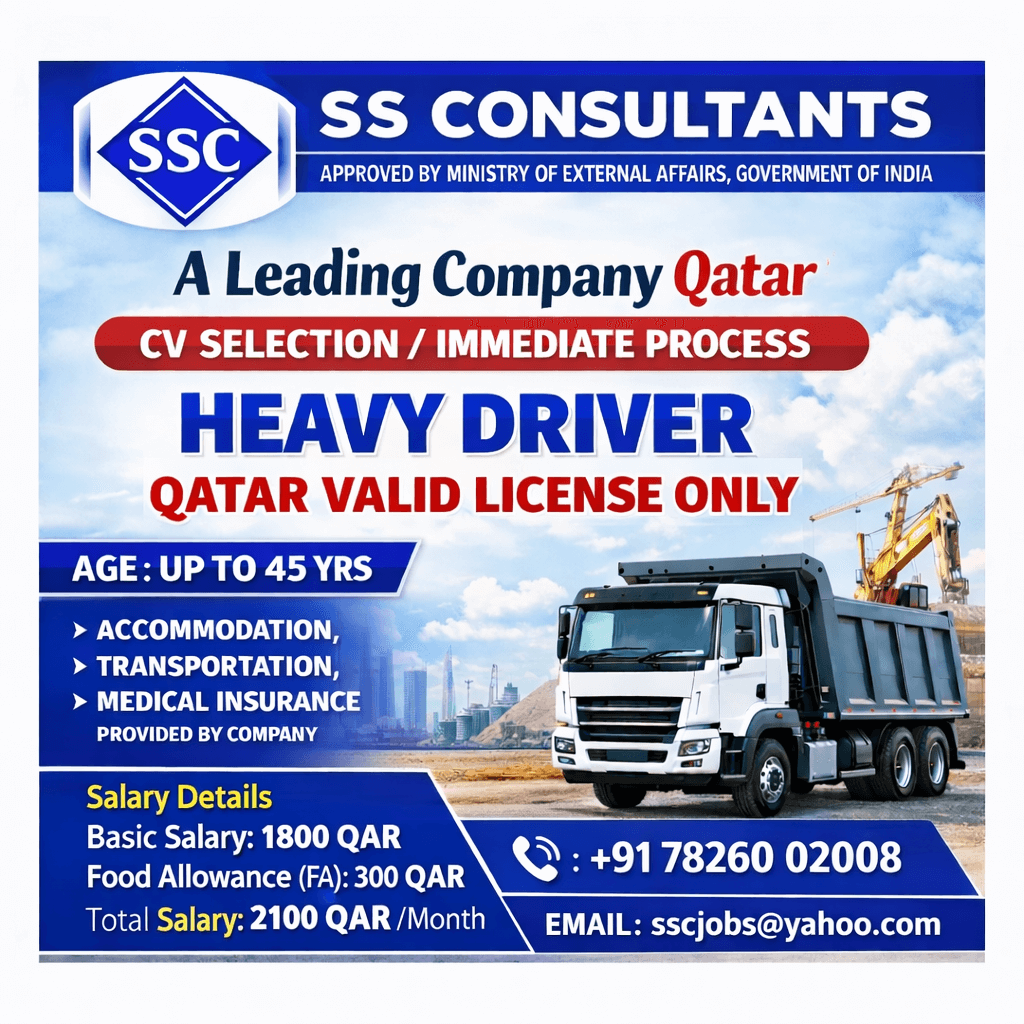 Heavy Driver Jobs in Qatar | Qatar Valid License Only | Immediate CV Selection