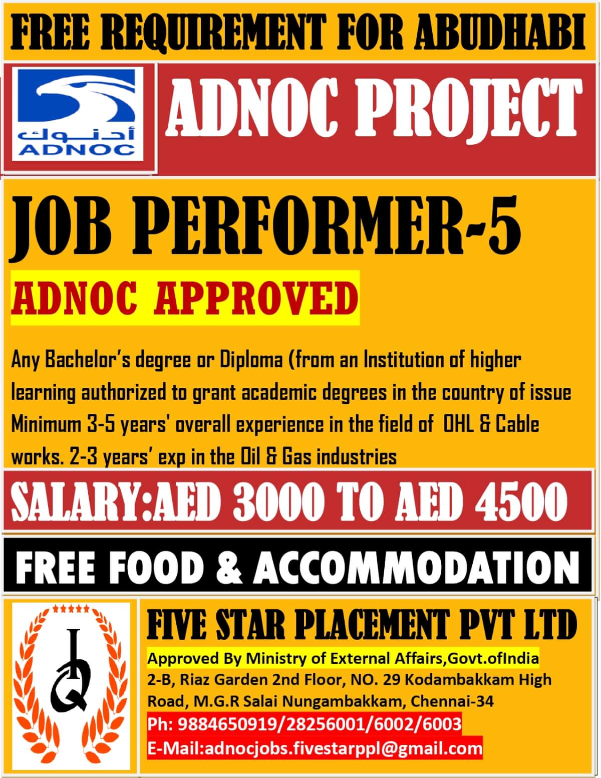 FREE REQUIREMENTS FOR ABUDHABI
