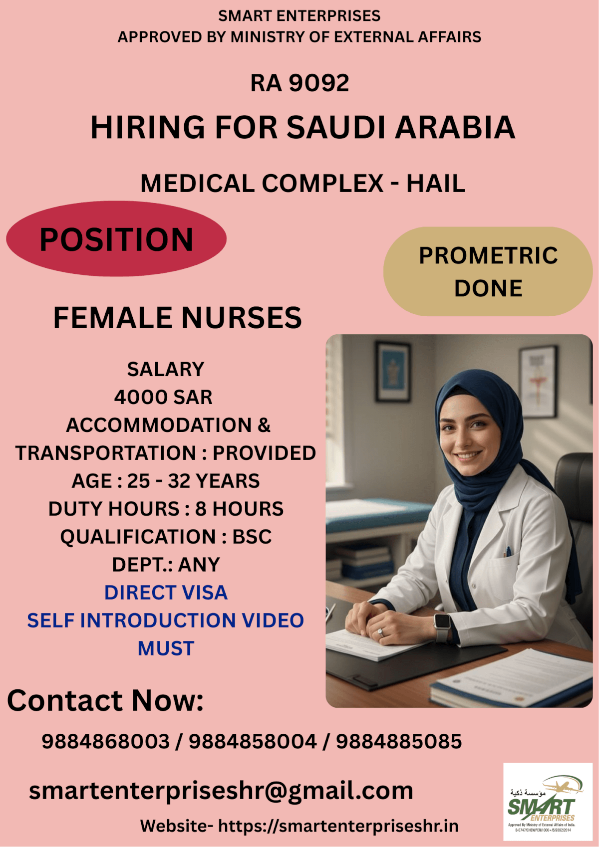 URGENT REQUIREMENT FOR SAUDI ARABIA