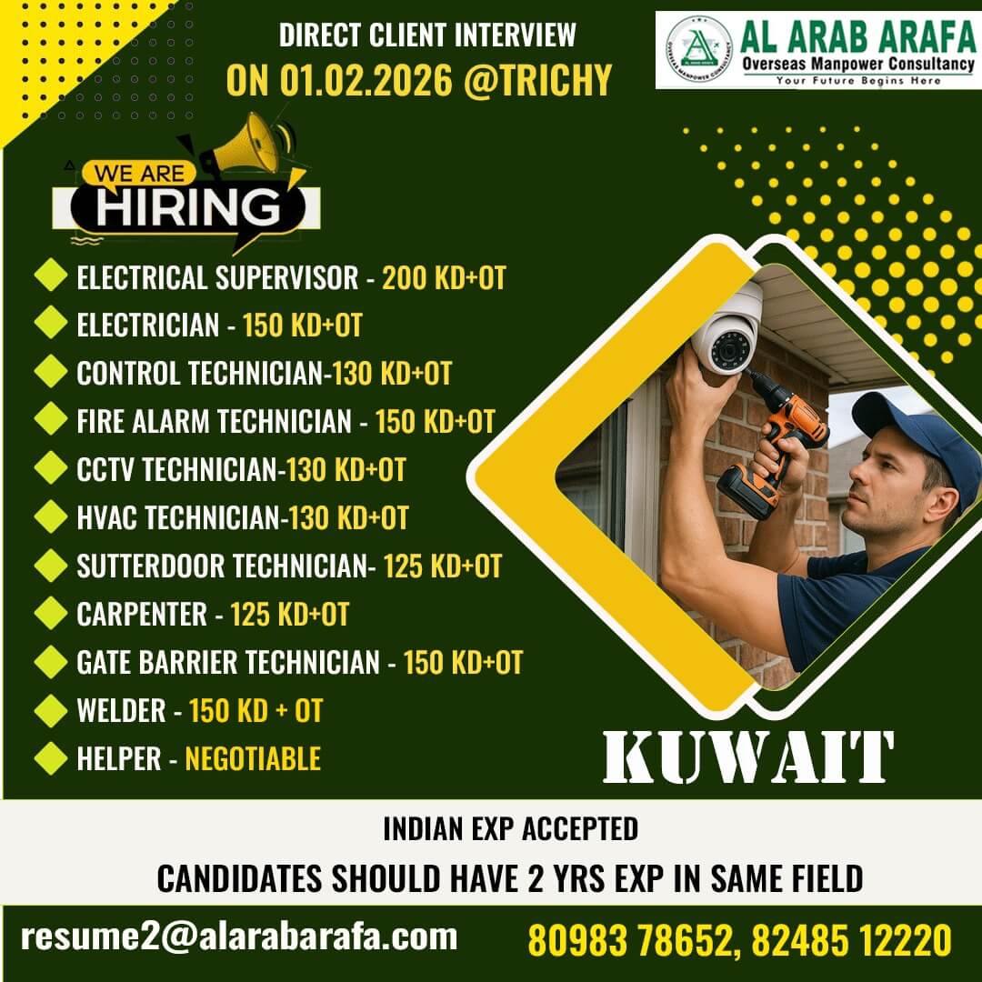 DIRECT CLIENT INTERVIEW ON 01.02.2026 @ TRICHY DIRECT CLIENT INTERVIEW ON 01.02.2026 @ TRICHY