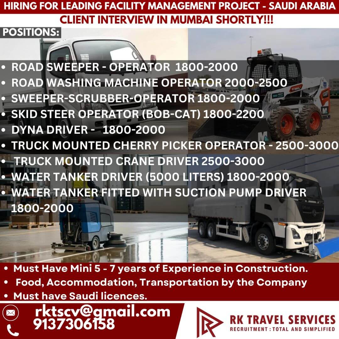 HIRING FOR LEADING facility management Project - Saudi Arabia