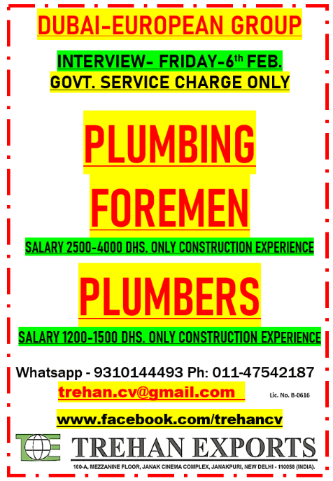 PLUMBERS PLUMBING FOREMEN