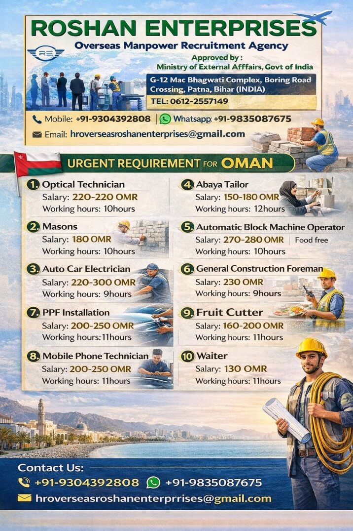 URGENT REQUIREMENT FOR OMAN URGENT REQUIREMENT FOR OMAN