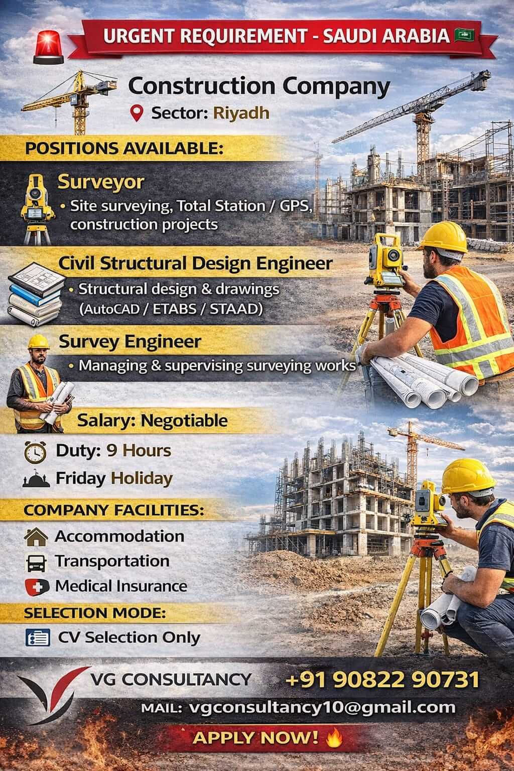 URGENT REQ UIREMENT – SAUDI ARABIA Surveyor URGENT REQ UIREMENT – SAUDI ARABIA Surveyor