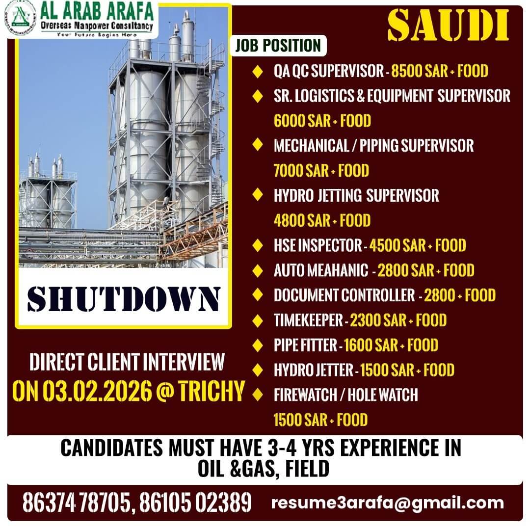 DIRECT INTERVIEW ON 03.02.2026 @TRICHY