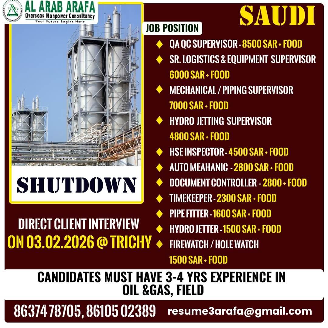 DIRECT CLIENT INTERVIEW ON 03.02.2026 @ TRICHY