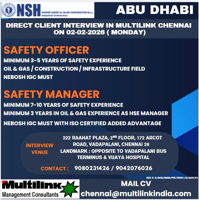 Safety officer, Safety Manager Safety officer, Safety Manager