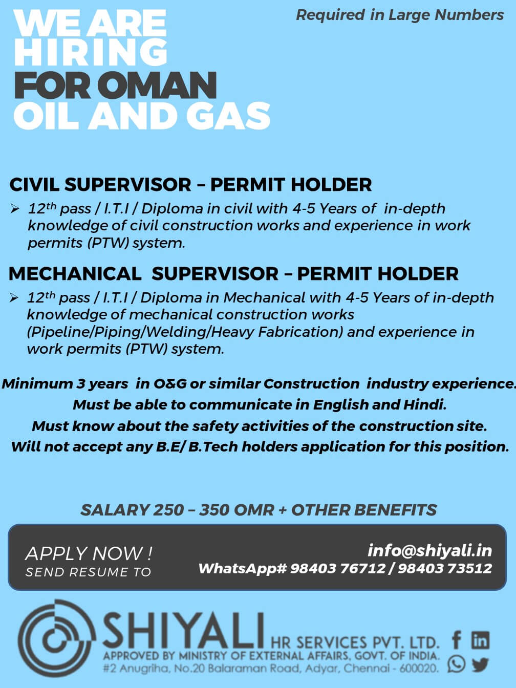 CIVIL / MECHANICAL PERMIT HOLDER